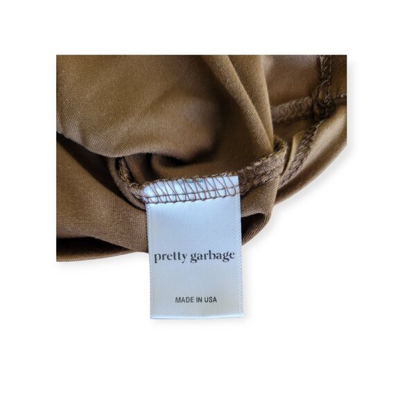 Brown Split Sleeve Keyhole Top by Pretty Garbage S - Picture 12 of 14